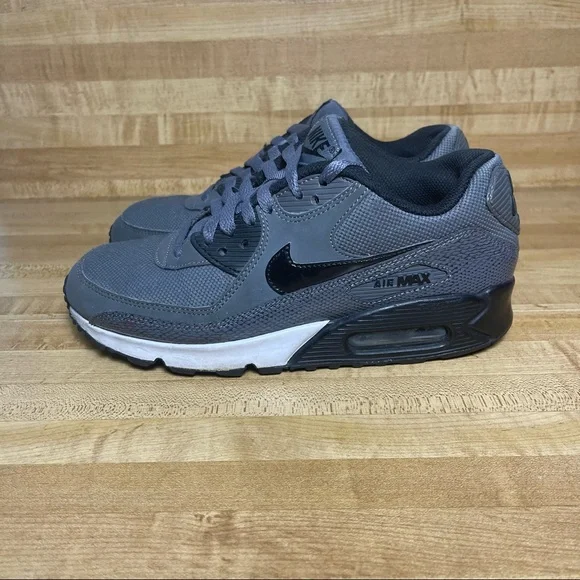 Original Womens Nike  Air Max 90 Trainers Pure Platinum Dark Grey 325213 035 - Picture 6 of 8